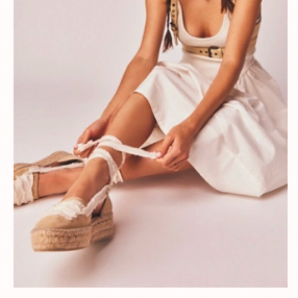 Free People Destino Espadrille Platforms Ecru (US Sz 9)